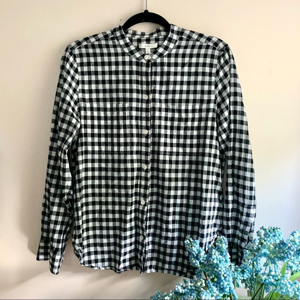 Joie Cezanne Gingham Button Down Blouse - image 2
